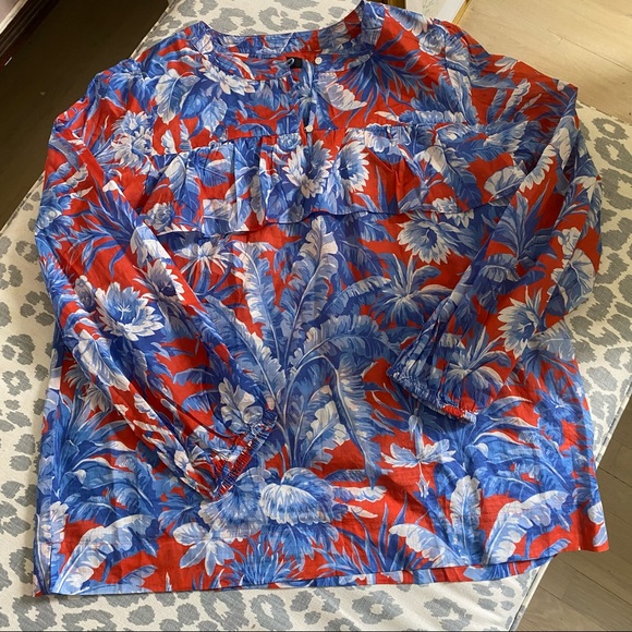 J.Crew Red & Blue Floral Top & Skirt - Picture 6 of 12